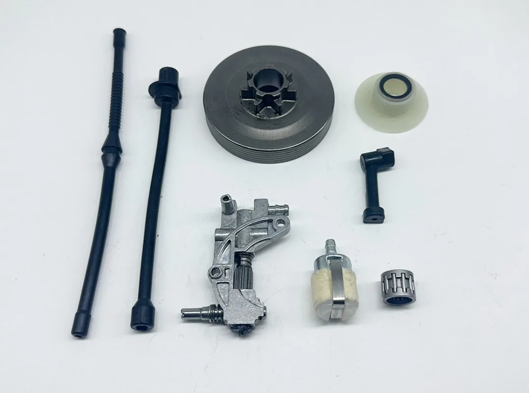 

Подходит для аксессуаров для бензопил Pattin 5200, 4500, 5800, 52cc: масляный насос, турбина, червячная передача, комплект масляных трубок.