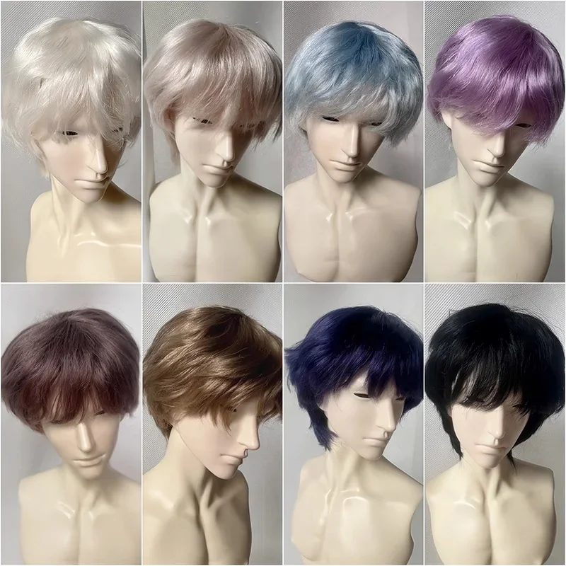

Парики BJD, короткие волосы для кукол 1/3 1/4 1/6, SD MSD MDD Yosd, мохеровые парики, кукла, черные, синие, фиолетовые, золотые волосы