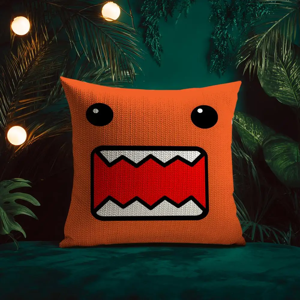 الكرتون D-دومو كون غطاء وسادة الوجه كيس وسادة من الكتان الطبيعي على الوجهين طباعة أريكة الزخرفية المخدة ديكور المنزل هدية #3
