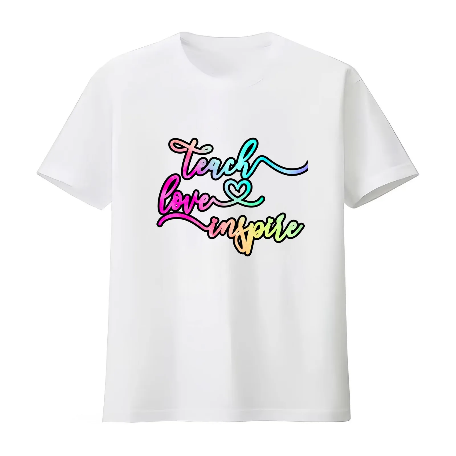 Teach Love Inspire Perfect gift for teacher appreciation week... T-Shirt Summer Casual Cotton Tee Oversized Streetwear Tops