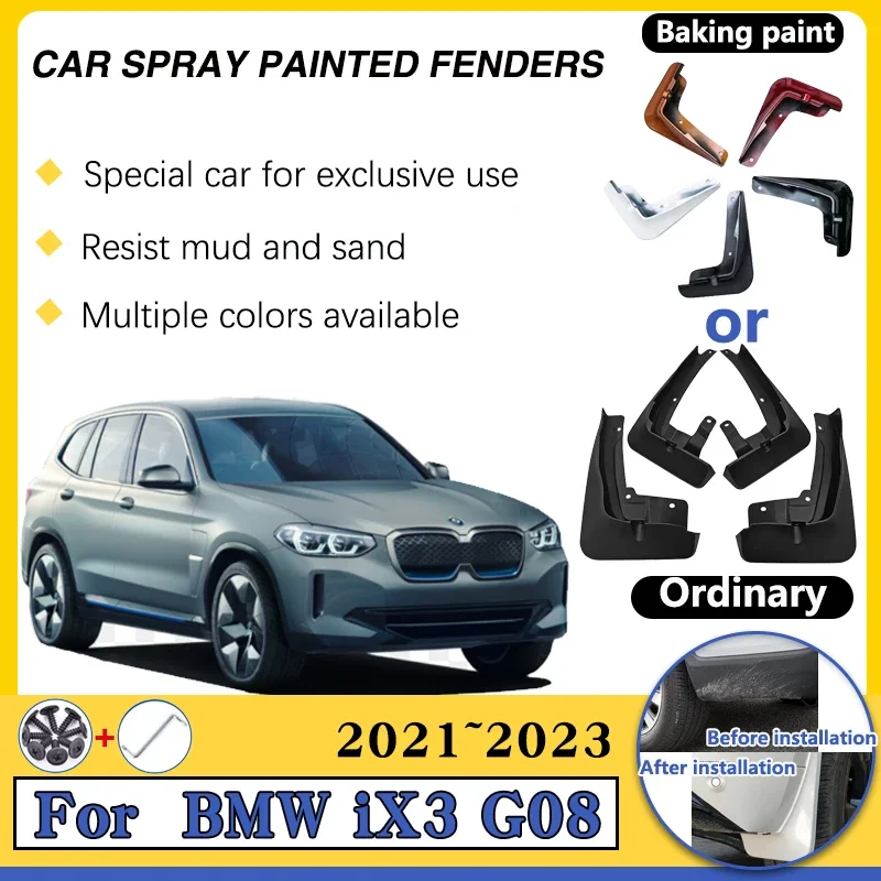 

Car Mud Flaps For BMW iX3 G08 Accessories 2021 2022 2023 4 PCS Auto Flap Splas Splash Guard Front Rear Fenders Car Accessories