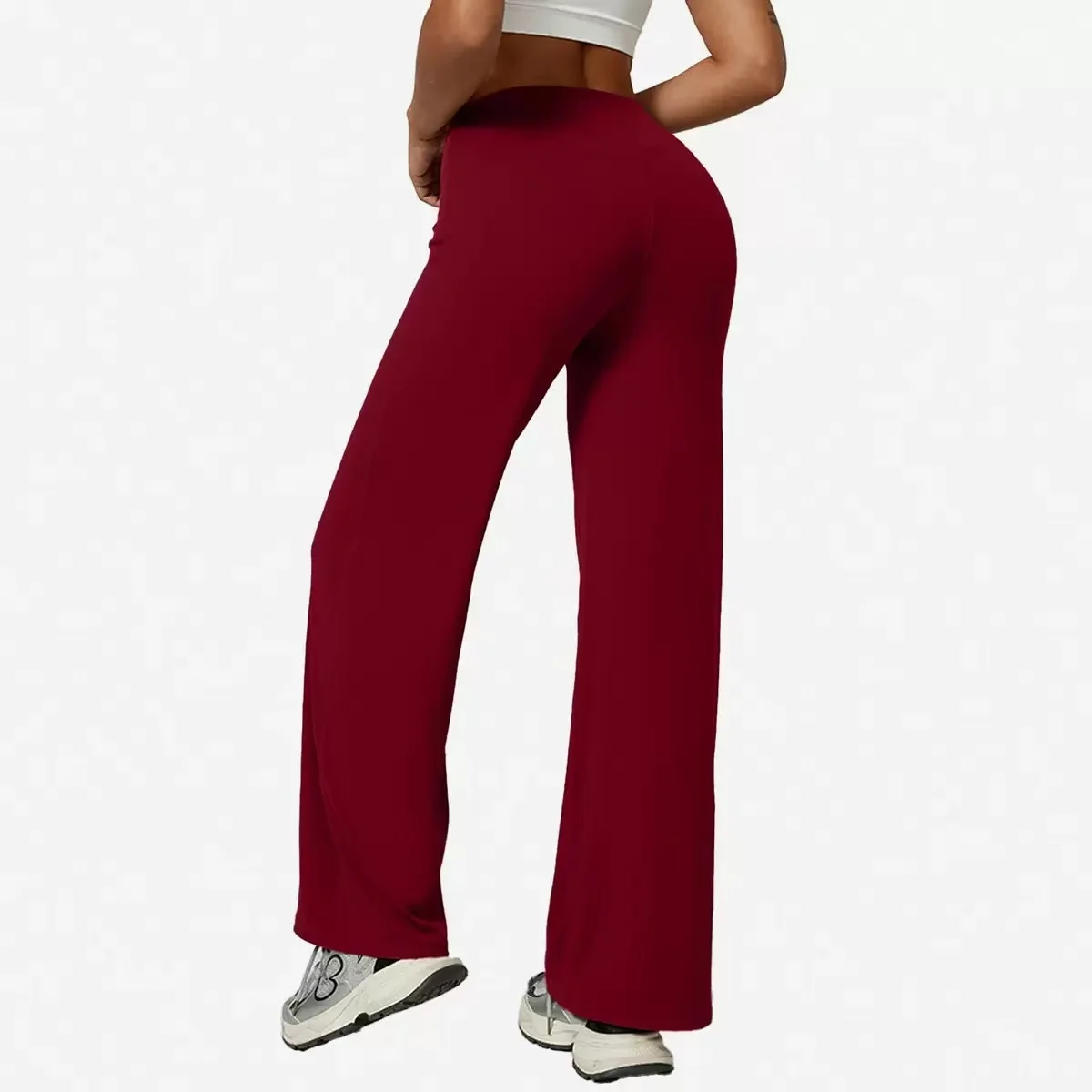 Damen Weiche Gerade Trainingshose Atmungsaktiv Leicht Einfarbig Locker Sitzend für Outdoor-Sport Yoga Jogging