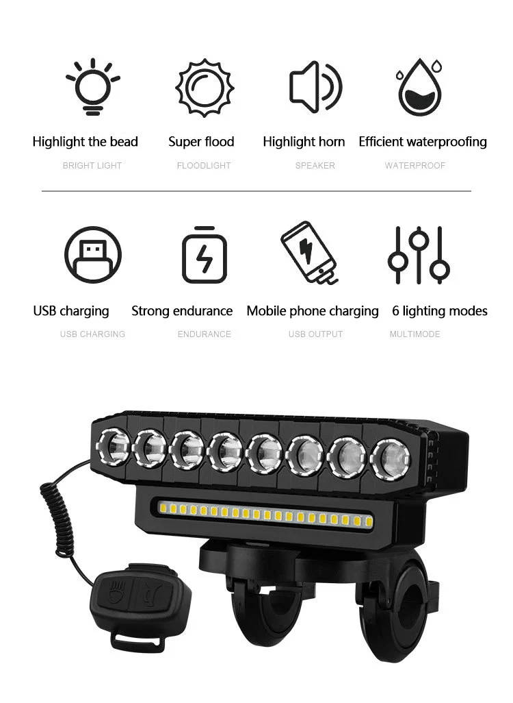 Illuminazione per bici senza batteria | Lampada da strada a LED, luce per bicicletta USB anteriore posteriore