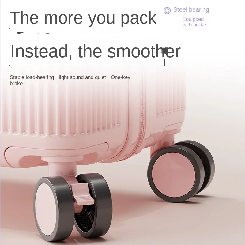 Nova bagagem de viagem durável mala de cabine de 20 polegadas com suporte de copo e mala de zíper de grande capacidade de 28 polegadas com roda silenciosa