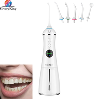 Rechargeable Irrigator LCD Display Cordless 5 Nozzles with Gravity Ball 300ml Nicefeel Water Flosser Portable  Dental Cleaner