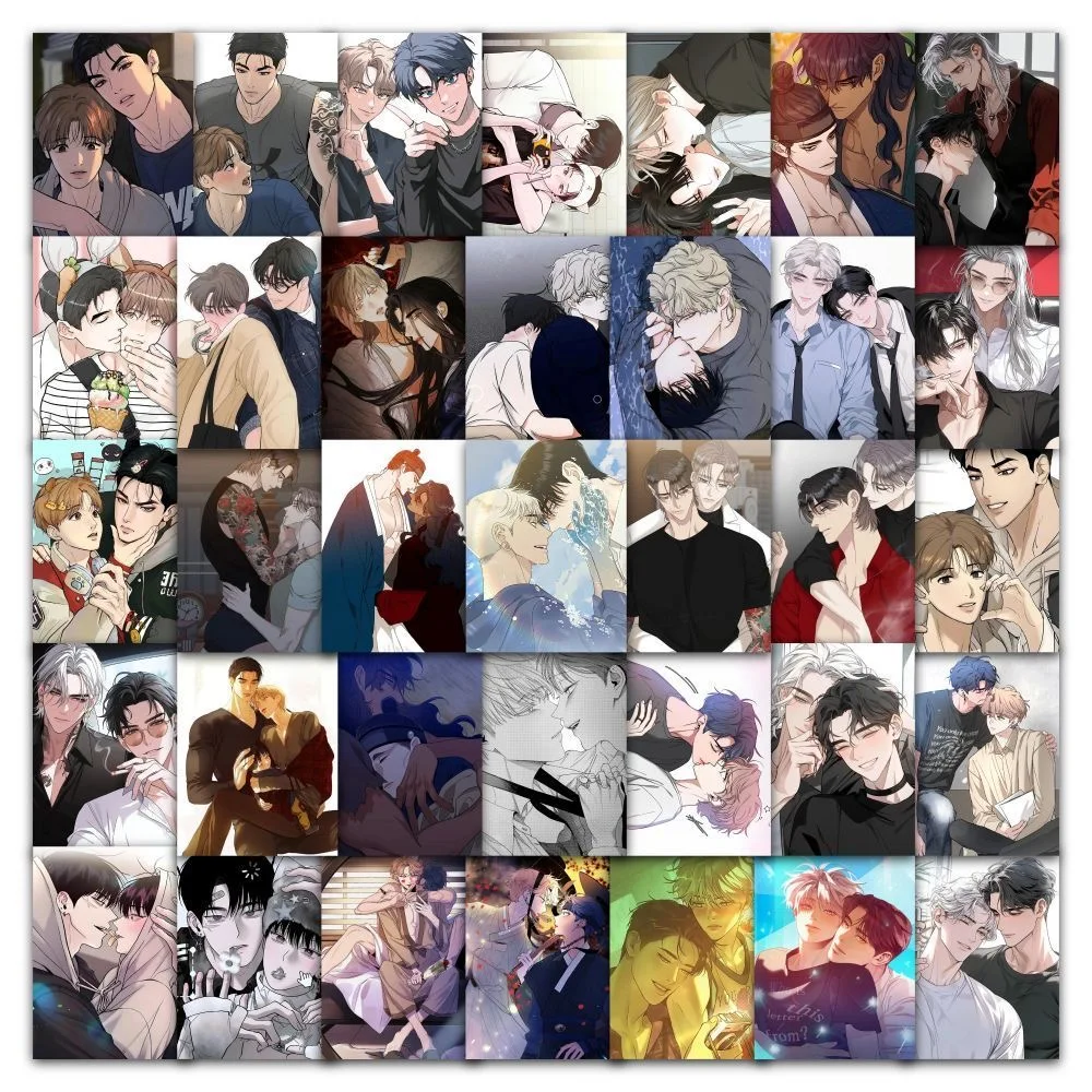 

63PCS Korean Webtoon Stickers Set - Cute BL Anime Decoration Self-Adhesive Sticker for Laptop/Diary/Phone