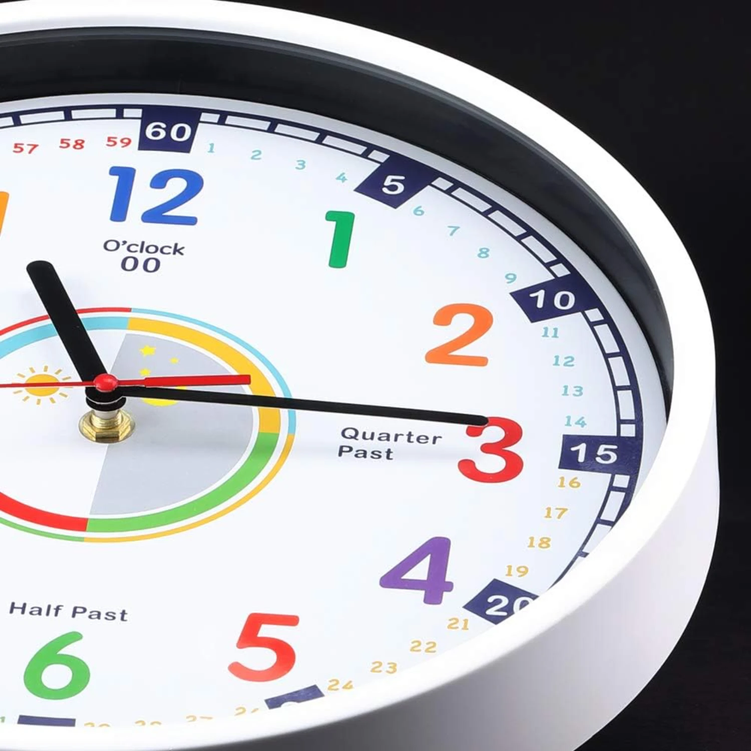 Silent Non-Ticking Wall Clock for Kids - Quartz Time Learning Tool