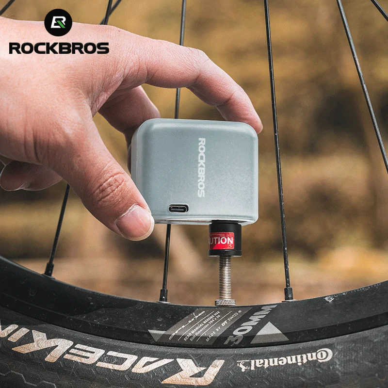 ROCKBROS Bike Pump Portable Mini Electric Air Pump Handheld 100PSI Rechargeable Tire Inflator Car Bike Motorcycle Bicycle Pump