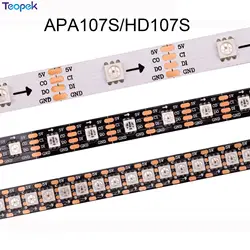 1 m/4 m/5 m WS2812B Ha Condotto La Striscia Pixel, 30/60/144 pixel WS2812 IC, Indirizzabile induvidual Pieno di Colore Nero/Bianco PCB, IP20/IP67 DC5V