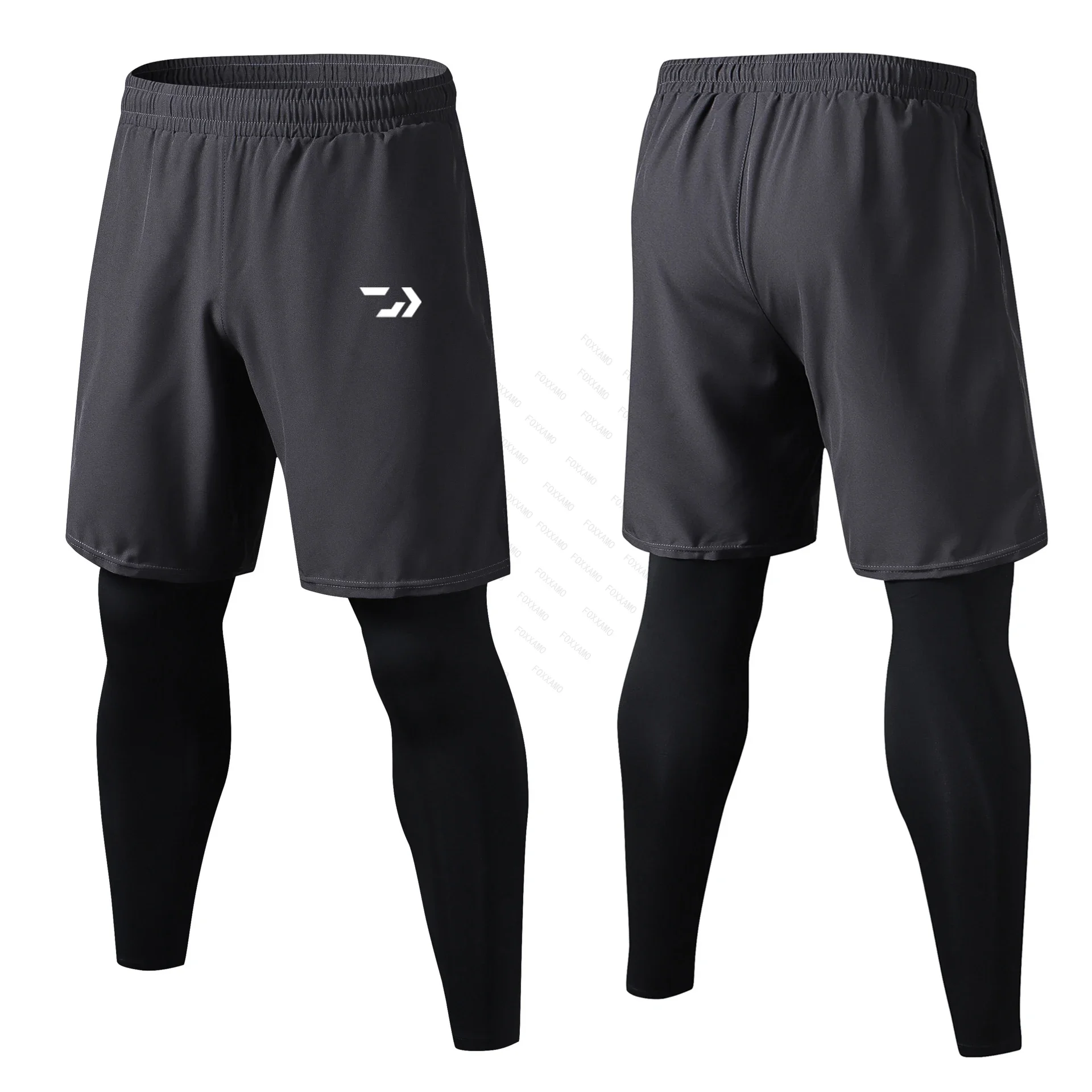 2024 Double Layer Sport Fishing Pants, Outdoor Quick Drying Breathable Pants, Tight Fitting Sports, Basketball Leggings