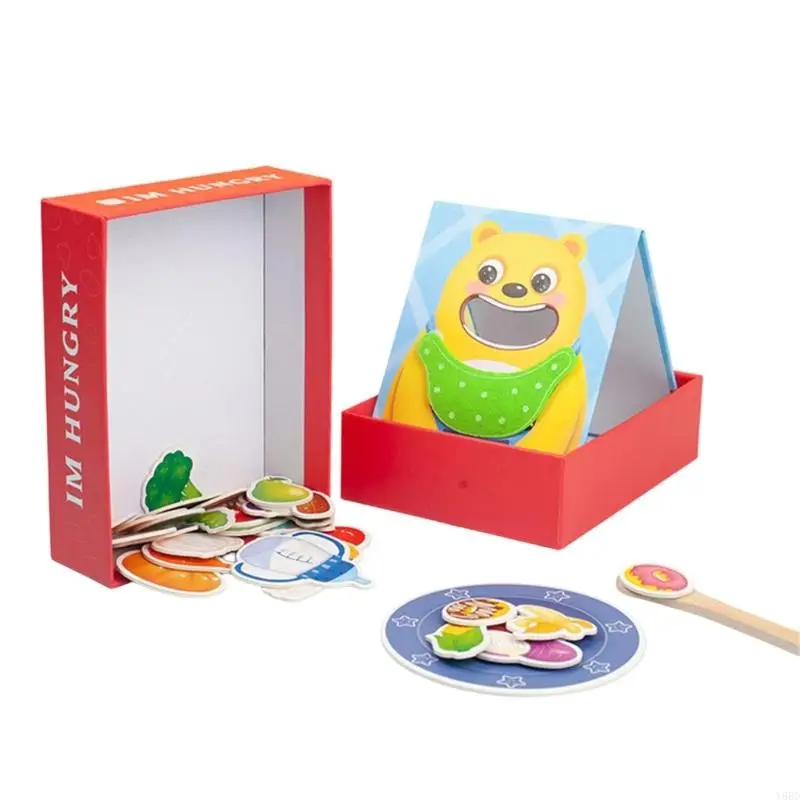 

Y88D Wooden Bear Feeding Pretend Play Board Game Toy For Toddler Cognitive Skill Building Parent Kids Learning Activity Toy