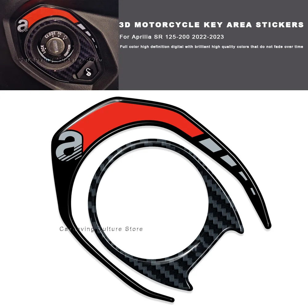 Waterproof Protective Sticker Motorcycle Key Area Stickers 3D Epoxy Resin Sticker For Aprilia SR 125-200 2022-2023