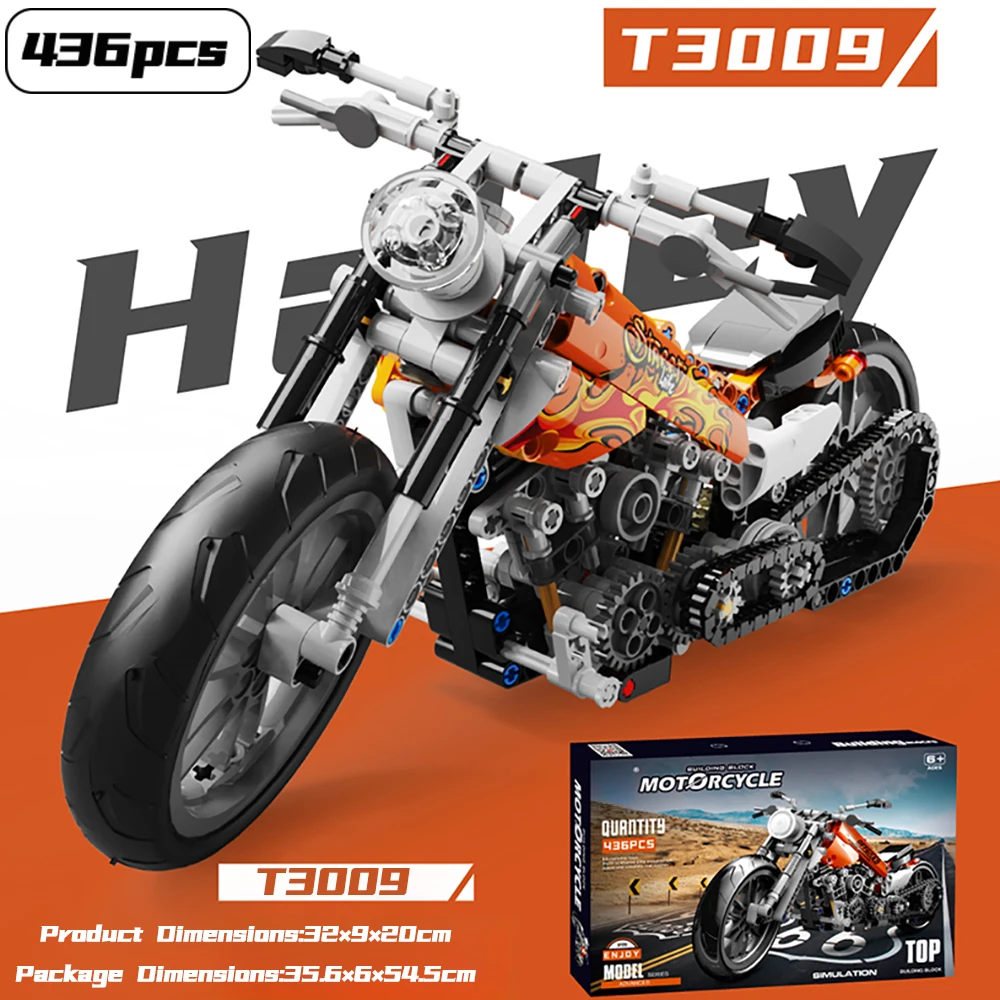 2026 436ピース テクニカルバイク車両 組み立てブロック モーターブリック 静態キット おもちゃ 男の子向け DIY オートバイモデル 誕生日プレゼント