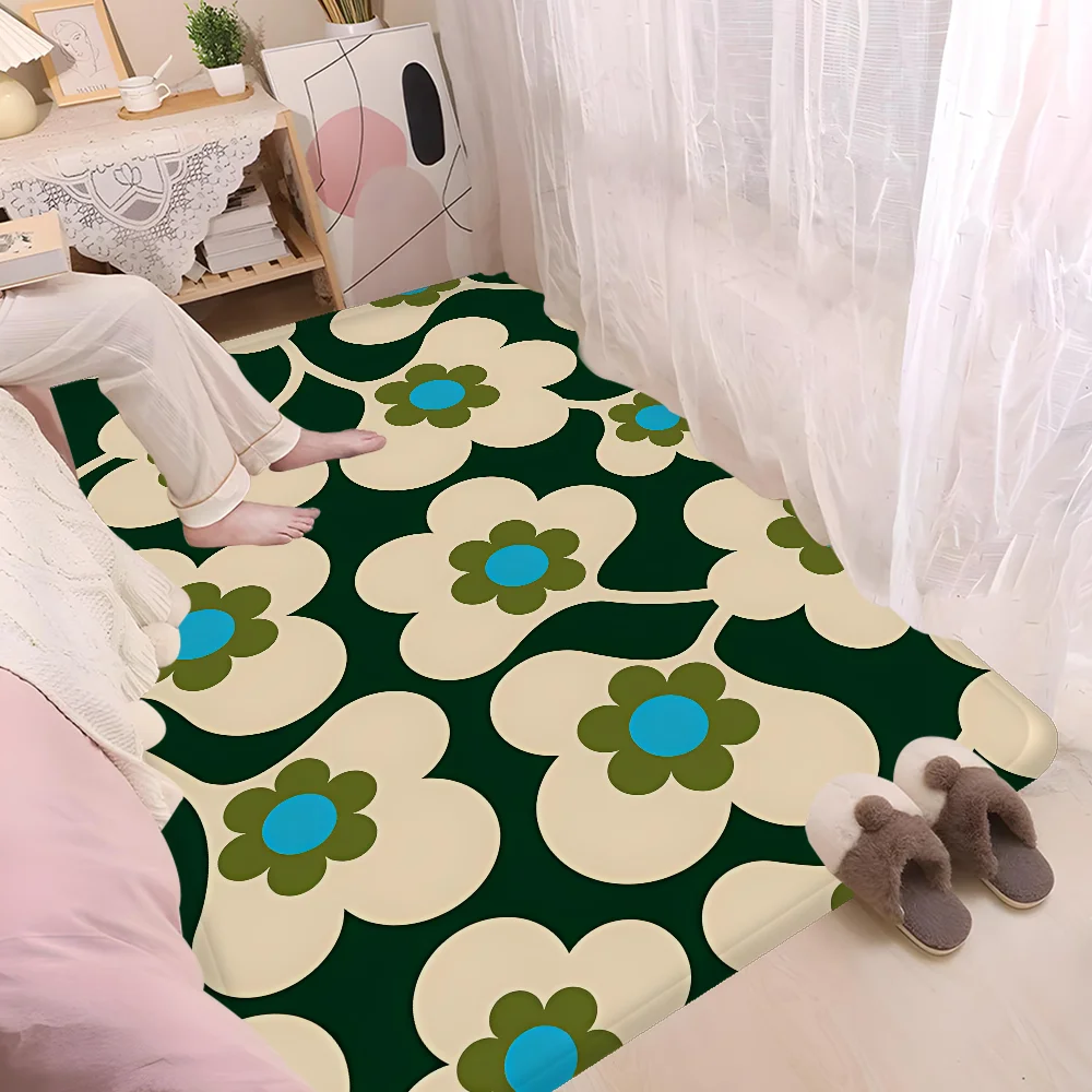 Orla Kiely Leaf Flower Floor Carpet Nordic Style Home Doormat Bathroom-Toilet Mats Bedroom Hotel Decor Mat