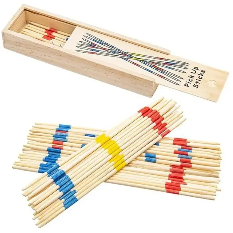 Wooden Colorful Game Stick Nostalgic Puzzle Pick Stick Game Desk Intelligence Game Desk Children's Toy Small Gift+
