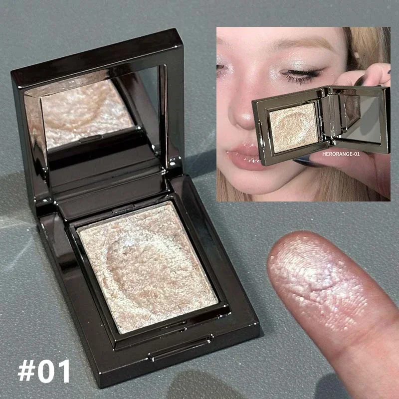 Metallischer Glitzer-Lidschatten-Creme Chamäleon Funkelnder Highlighter Aufhellendes Make-up Rauchblau Perlglanz-Lidschatten-Palette – Detail 9