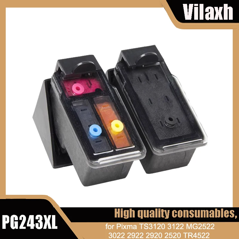 

Vilaxh PG243 CL244 Ink Cartridges For Canon PG243XL 243XL CL 244XL for Pixma TS3120 3122 MG2522 3022 2922 2920 2520 TR4522