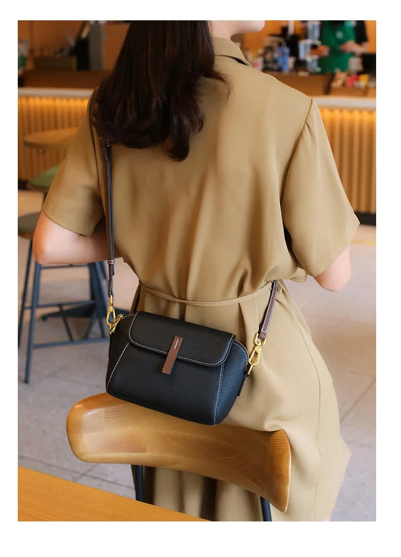 Sac à bandoulière en cuir de vache véritable pour femmes, rétro décontracté, sacs en cuir de vache, mode féminine, Design de luxe, sac à bandoulière pour dames