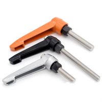 1pcs stainless steel screw1pc  M5 M6 M8 M10 M12 M16 Adjustable Handle Lever Clamping Handles Thread Metal Knob Machinery Tools