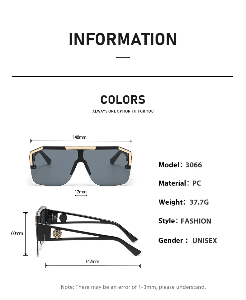 نظارات شمسية مربعة كبيرة الحجم للرجال والنساء، عصرية، للرياضة، القيادة، متدرجة الألوان، Uv400 2023