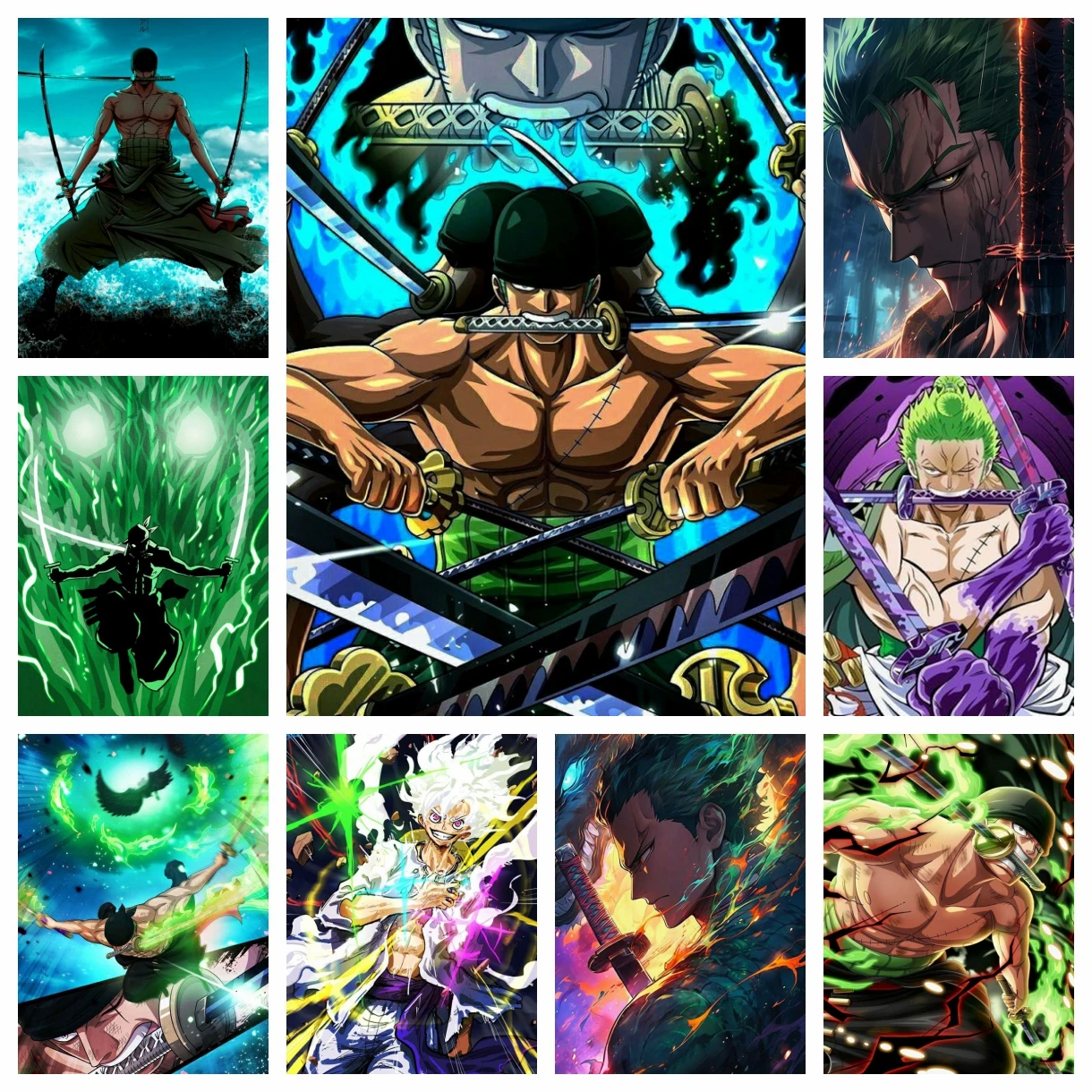 One Piece Roronoa Zoro Aesthetic Diamond Painting Canvas Cross Stitch Novelty Mosaic Embroidery Pixel Room Decoration 5D DIY Art