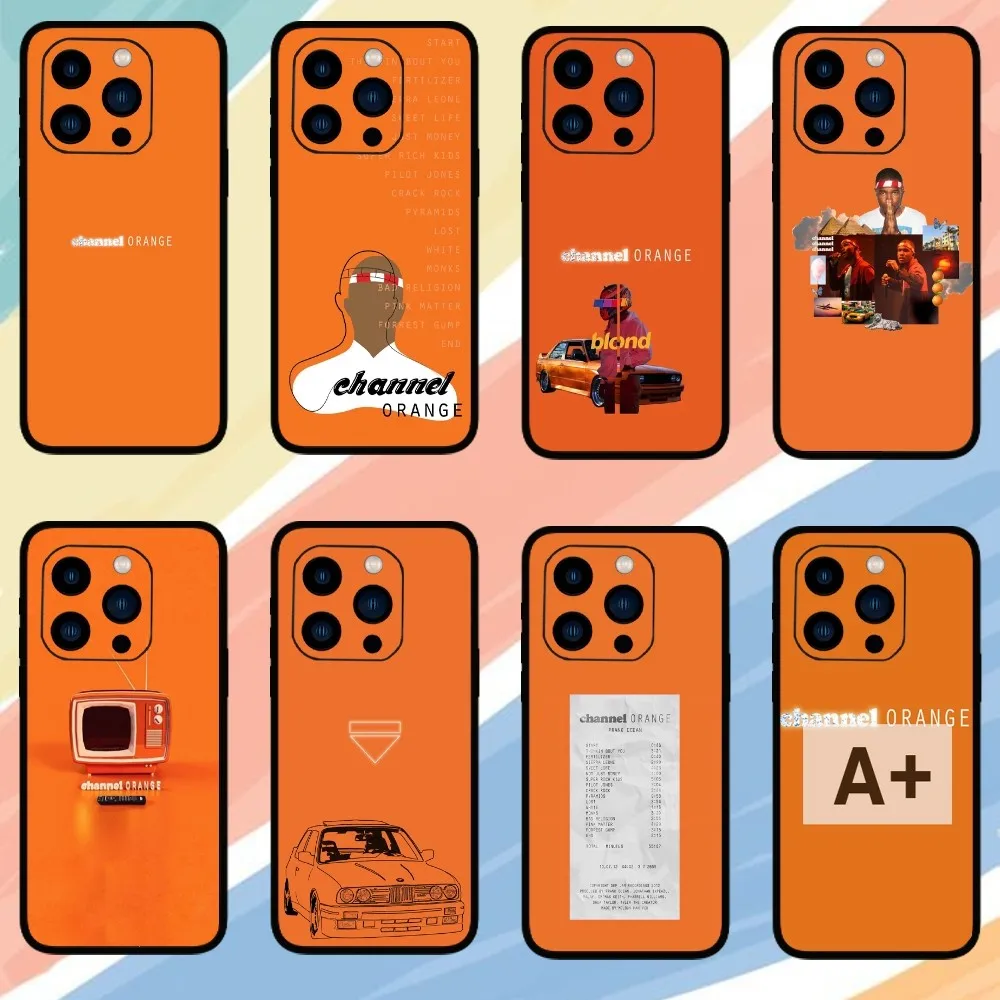 Frank Channel Orange Ocean Phone Case For iPhone 15 14 13 12 11 Pro Max mini XS XR X 8 Plus SE Cover