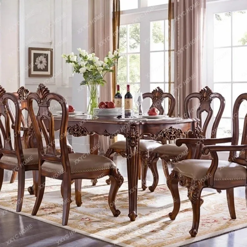

Q 12Imported Walnut Wood Style Solid Wood Dining Table Restaurant Dining Table