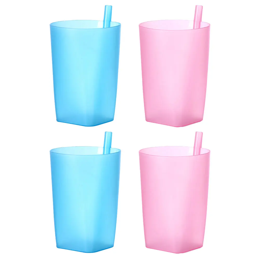 

4 шт., 350 мл, соломенные чашки, детская чашка для питья, конфетные цветные чашки, чашки для малышей, соломинка на присоске для малышей, Pp, детские