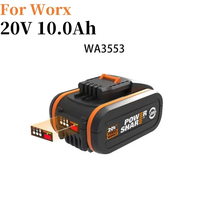 

Rechargeable20V 4.0/6.0/8.0/10.0Ah Lithium Battery for WORX WA3553 WA3551 WA3553.1Compatible with All WORX Electric Garden Tools