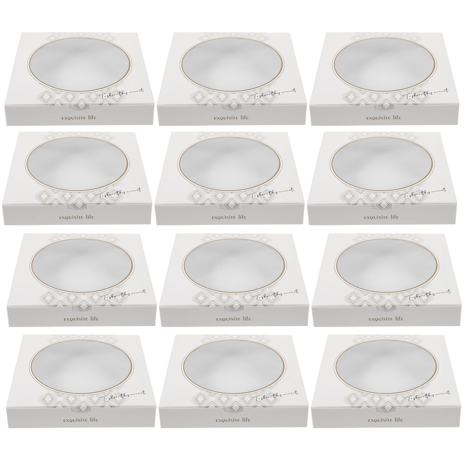 

20pcs Pizza Boxes 6 7 Inch Golden Pattern Restaurant Takeout Containers With Window Portable Bakery Packaging Solution