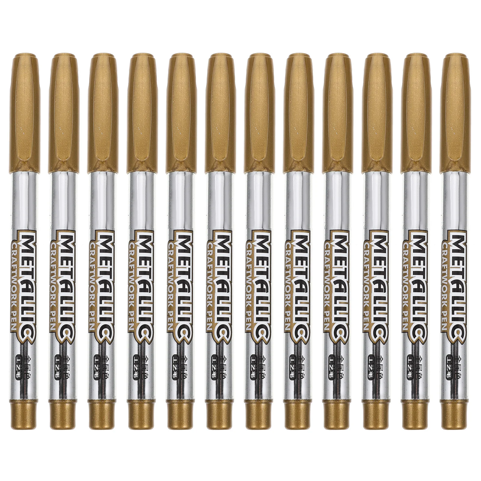 12Pcs Metallic Markers Smooth Paint Pens Wide Application for Card Making Calligraphy Glass Wood Craft Metallic Markers