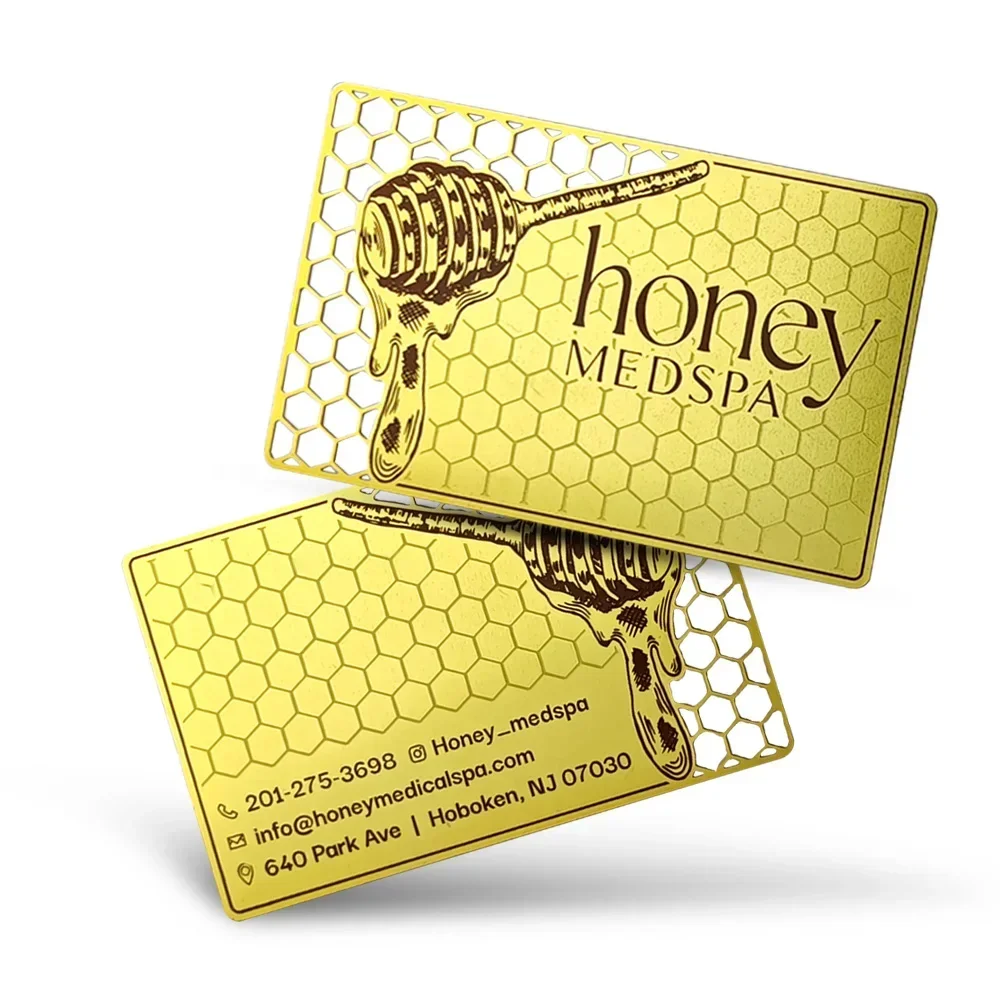 Tarjetas de metal NFC grabadas con láser personalizadas B2B de lujo de 0,8 mm: 304 tarjetas de visita/de negocios RFID de acero y latón