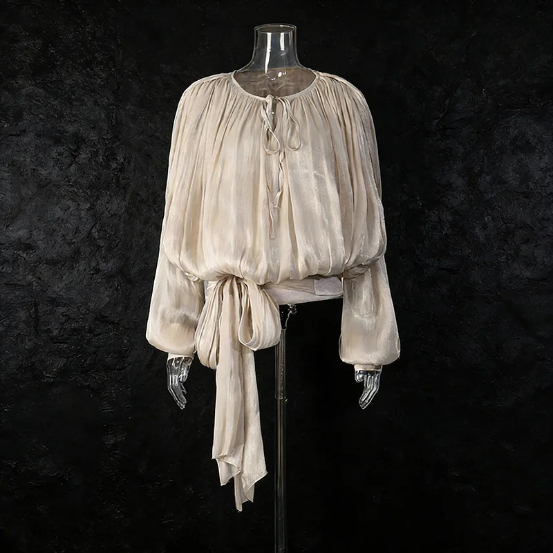ZAMOR HIGH STREET European American Hot Selling Casual Blouse Women 2026 New Fashion Streamer Design Loose Top