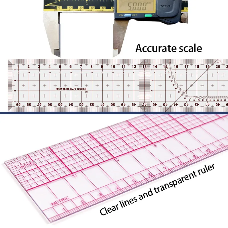 Multifunctional Straight Grading Ruler   Clothes Patchwork Template  Drawing Design Special Soft Ruler  Sewing Accessories