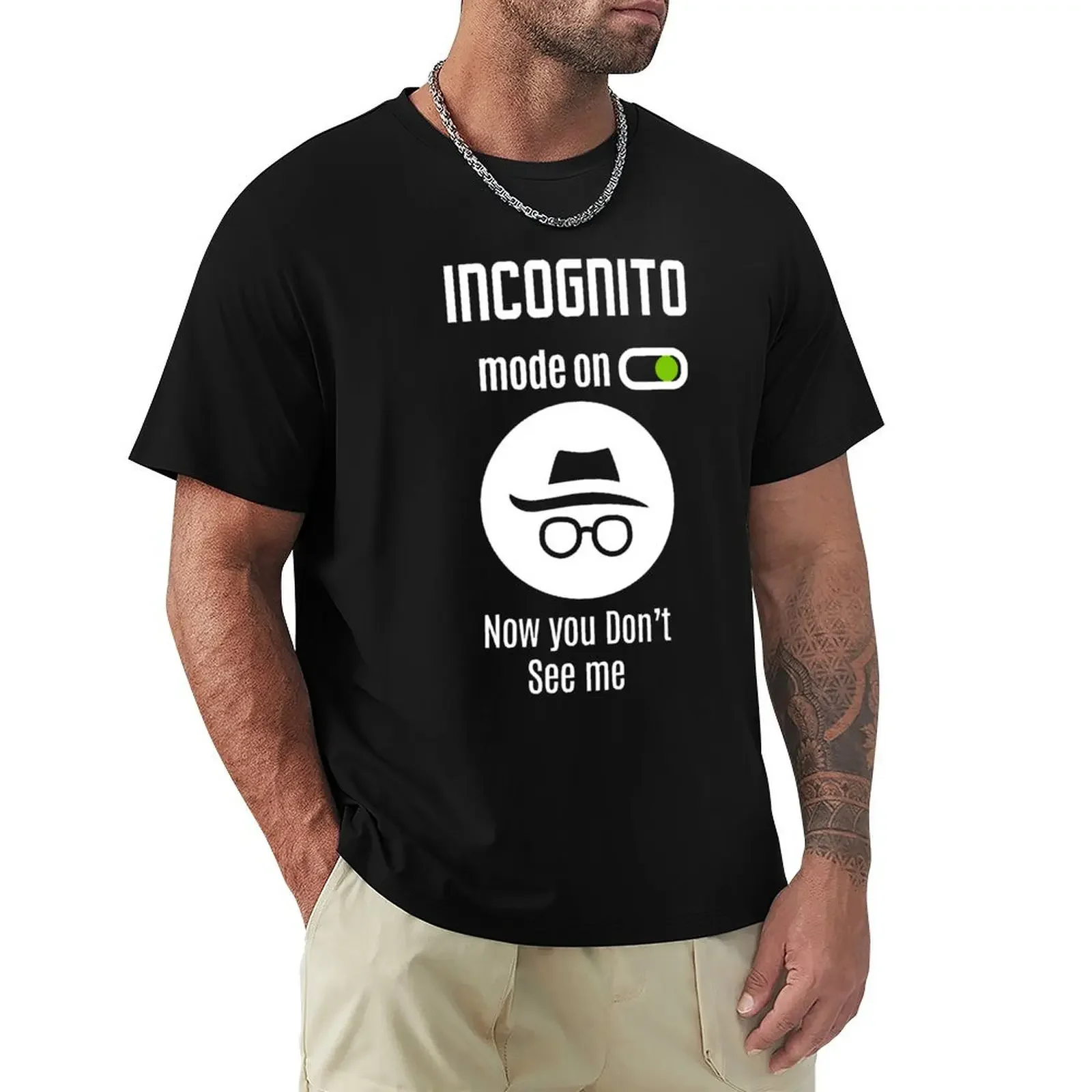 Incognito Mode on T-Shirt animal prinfor boys quick-drying vintage graphic tee mens cotton t shirts