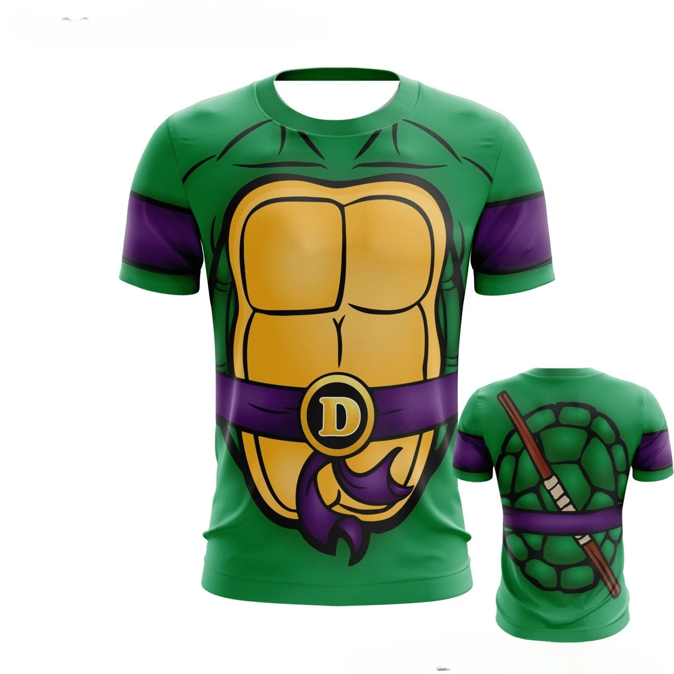 2026 Retro Teenage Mutant Ninja Turtles Printed T-shirt Kids Role-playing Clothing Adults Sports Fitness Breathable Short Sleeve