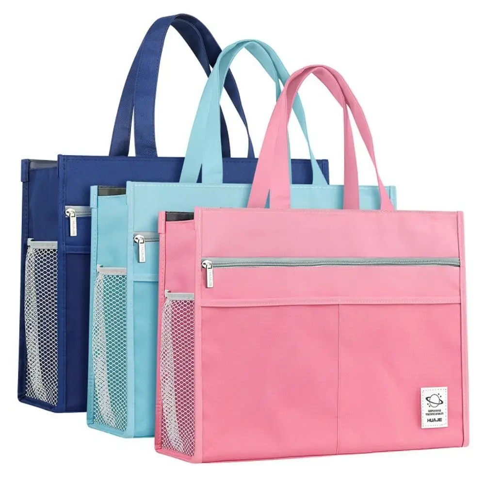 

Portable Thickened Oxford Handheld Book Bag Large Capacity A3 Art Student Bag Zipper Painting Storage Bag School Office Supplies