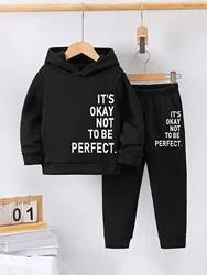 2set Autumn and winter new casual comfort sports style warm boys printed warm lining hoodie and tracksuit pants