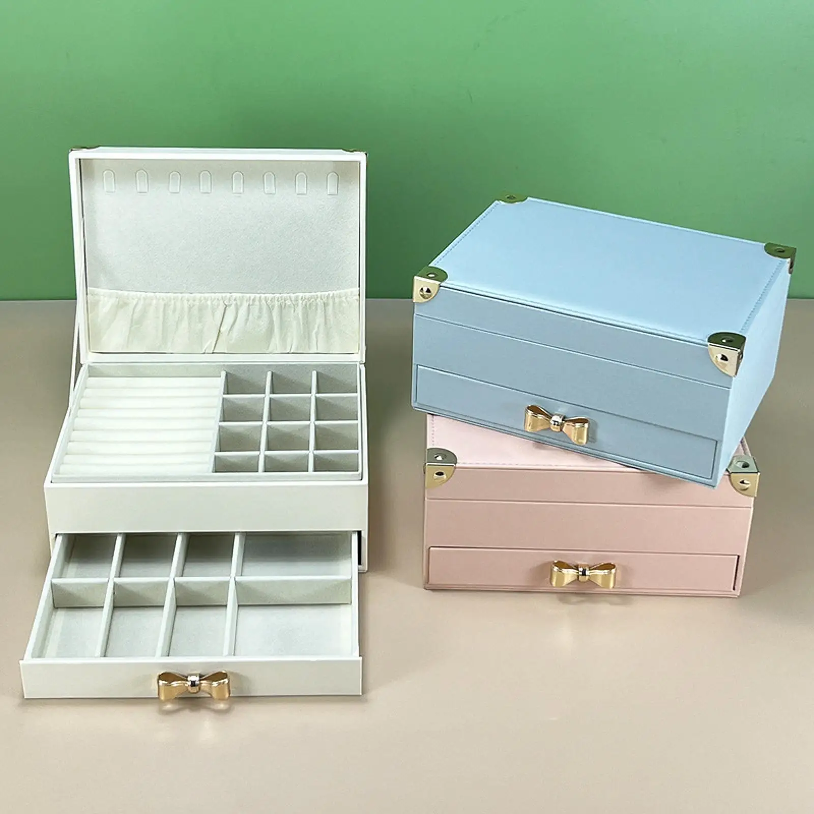 

Jewelry Storage Box Travel Case 2 Layer Organizer for Necklaces And Bracelets