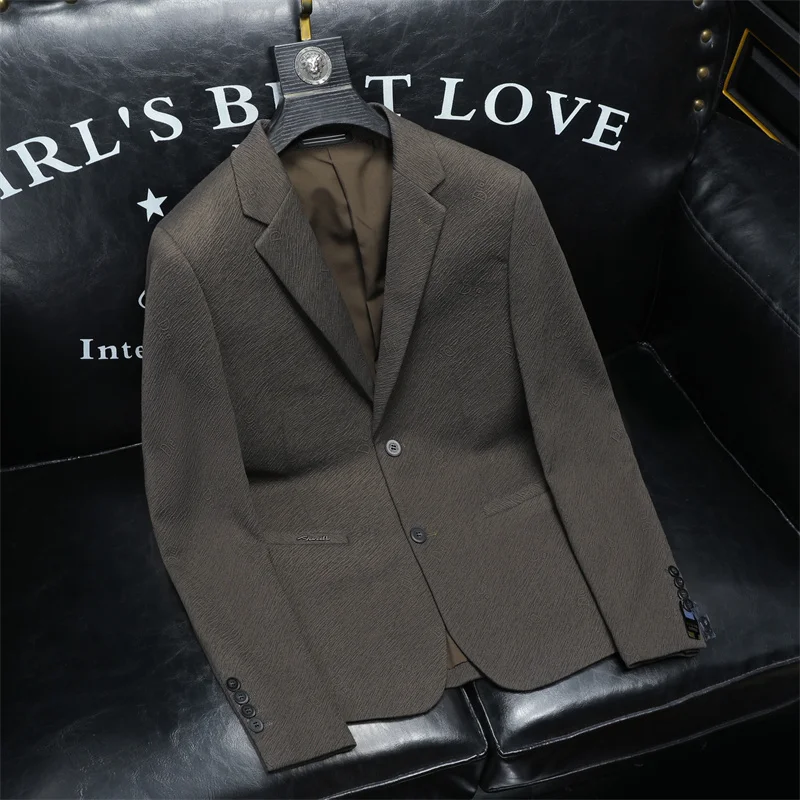 

Exquisite Men's Blazer Hombre Casual Slim Fit Draping Cutting Four Seasons Quality Easy Care Suits Jacket Trendy Terno Masculino