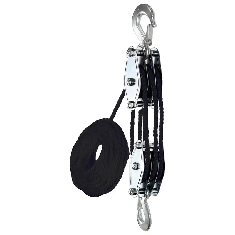 

Pulley Hoist 2200 Lbs Breaking Strength Heavy Duty Rope Hoist 50ft Ratchet Puller Hoists For Hunting Garage Warehouse