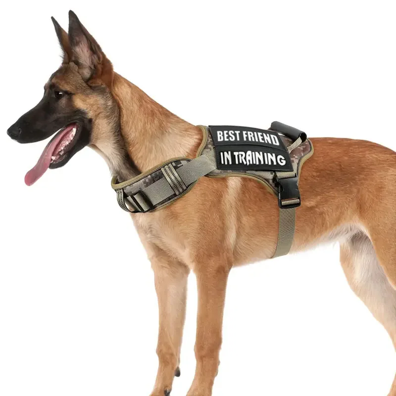 Tactical Service Dog Harness with Molle And Control Handle Adjustable And Reflective Pet Vest Harness for Easy Walking And Train