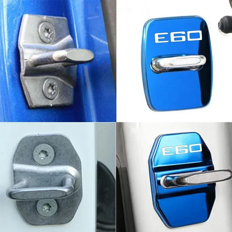 Stainless Steel Accessories 6 Colors Car Door Lock Covers Case Decals Anti-rust Protection Buckle Stickers for BMW E60 Emblem - view 3