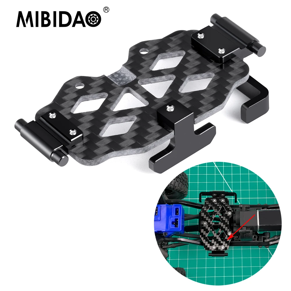

MIBIDAO лоток для аккумуляторов из углеродного волокна и алюминия для TRX4M TRX-4M 1/18 RC Crawler, детали для обновления автомобиля