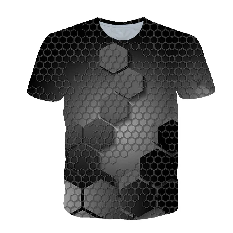 

Cool 3D Geometry Graphic T Shirts Modern Art Men Casual Clothing Comfortable Simple Oversized Short Sleeve Commute Tee Tops