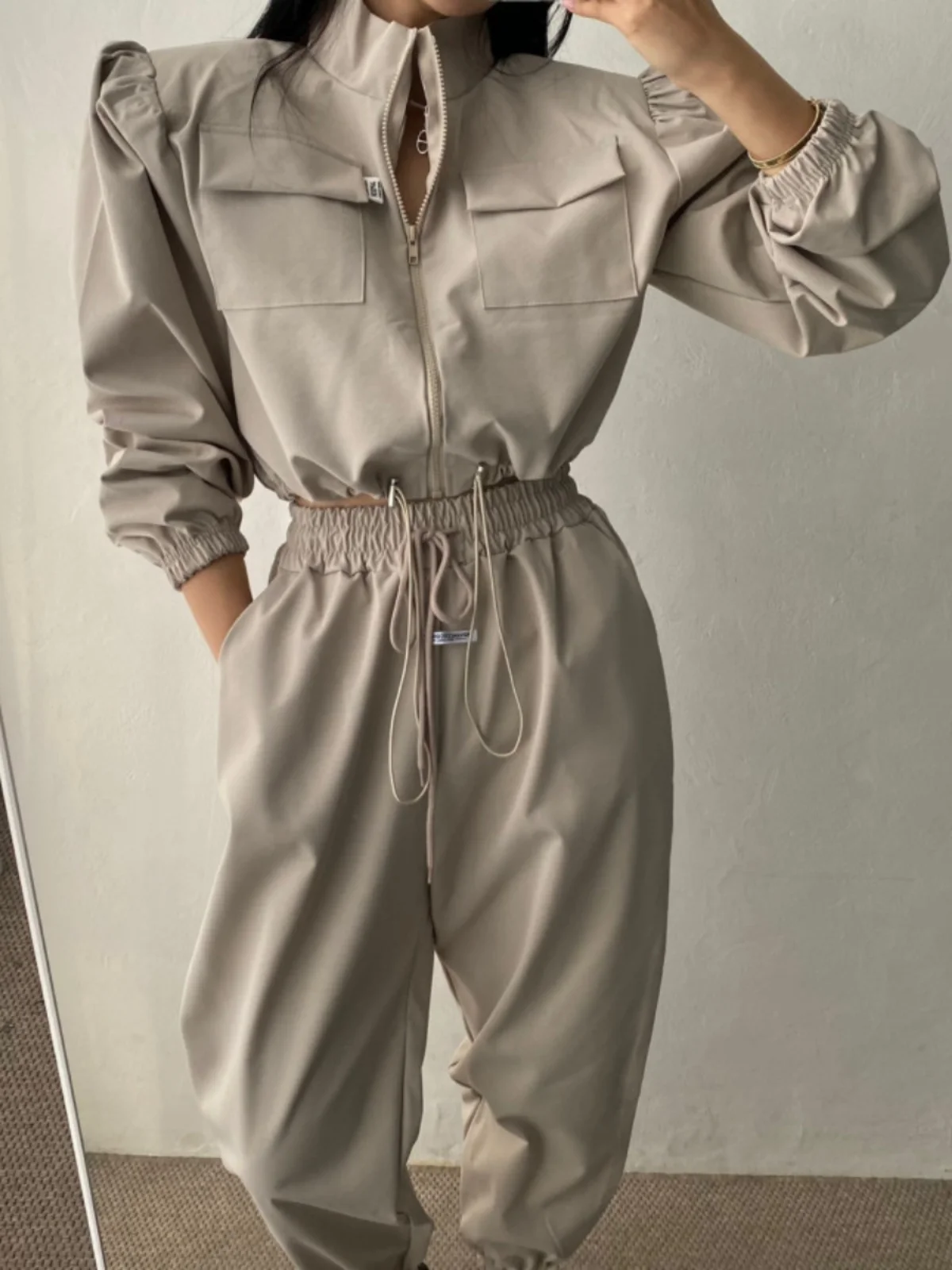 

Шикарное повседневное длинное пальто с завязками на талии Све, свободные однотонные брюки для отдыха с высокой талией, женские модные брюки для поездок на работу...