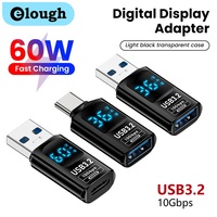 Elough USB3.2 Adapter USB to Type C OTG 10Gbps Data Transfer QC36W PD60W Fast Charging For iPhone 16/15 Samsung adaptador tipo c
