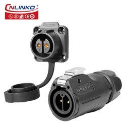 CNLINKO M20 PBT IP68 Waterproof Connector Upgraded LP20 2 3 Pin Circular Plug Socket Industrial Electrical Power Cable Connector