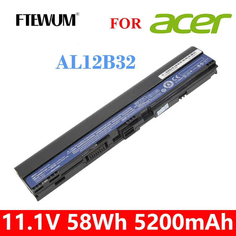 

AL12B32 11.1V 58Wh 5200mAh Laptop Battery 4 Cells for Acer Aspire One 725 756 V5-171 B113 B113M AL12X32 AL12A31 AL12B31 AL12B32