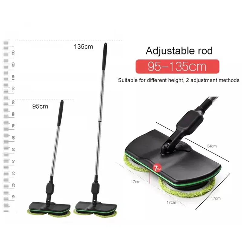 2000mAh Electric Cordless Mop Rechargeable Handheld Spin Floor Cleaner For Hard Wood Tile Vinyl Marble and Laminate Floor